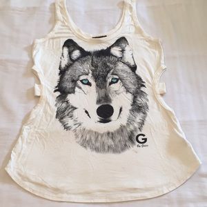 Cute Wolf top from G by Guess. Never used